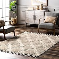 nuLOOM Aelinn Transitional Diamond Tasseled Runner Rug, 2' 7" x 8', Beige