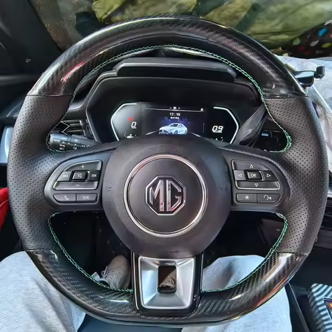 Car Steering Wheel Cover Carbon Fiber Leather For MG ZS HS GS MG 5 6 RX5 RX8 ZST ZS EV 2017-2023 DIY