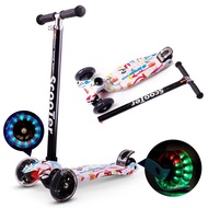 Kids Scooter - 3 Wheel Kick Scooter w Adjustable Height w Flashing LED Wheels for Children Ages 3 to 10