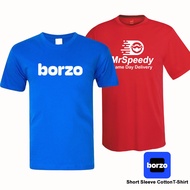 Baju T Shirt Runner Rider Borzo X Mrspeedy Premium 100% Soft Cotton Lengan Pendek Shirt Red and Royal Blue
