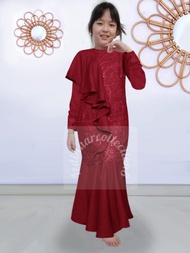 NEW GAMIS DUYUNG ANAK BRUKAT TILE MEWAH SIZE XS S M L XL GAMIS SERAGAM ANAK PEREMPUAN GAMIS ANAK TAN