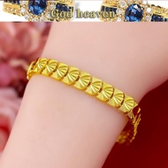 Yellow 916 gold bracelet 1:1 yellow 916 gold female clover shell bracelet 916 gold female bracelet bracelet salehot