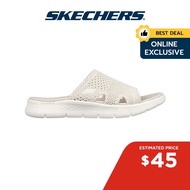 Skechers Online Exclusive Women GOwalk Flex Elation Sandals - 141425-NAT Contoured Goga Mat Footbed, Hanger Optional, Machine Washable, Ultra Go