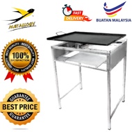 Metallogy New SILVER STEEL Gas Stove Stand + Rectangular Roti Canai Hot Burger Plate Pan Kuali Leper