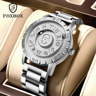 LIGE x Foxbox แม่เหล็กผู้ชายนาฬิกาแฟชั่นกันน้ำสบาย ๆนาฬิกาข้อมือผู้ชายของขวัญสุดหรู + กล่อง
