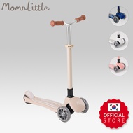 MomnLittle Foldable Kids 3 Wheels Scooter(Pink/Beige/White/Navy) with LED Light-Flashing Wheels Adjustable Handlebar Height for Boys Girls