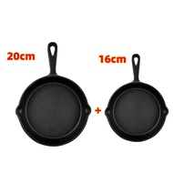 16/20/26ซม.Cast iron กระทะเหล็กหล่อ cast iron skillets - Frying pan ใช้ได้กับเตาทุกประเภท