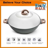 Promotion  -  [ Local Ready Stocks ] iGOZO AMOZONAS 36CM NON-STICK PREMIUM GRANITE WOK + GLASS LID FREE : 1. WOODEN SP