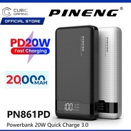 PINENG PN-861PD 20000MAH POWER BANK 20W QC3.0 FAST CHARGE POWERBANK PN861PD - BLACK / WHITE
