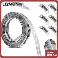 LIZMON Hose Clamps, 304 Stainless Steel Adjustable Hose Clamp Strap,  Large Pipe Ducting Hose Clamp 