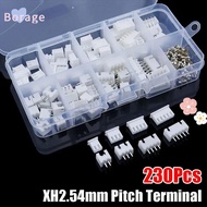 BORRAONE 230Pcs 2.54mm Pitch Terminal, 2p 3p 4p 5pin XH2.54 Pin Connector,  Male And Female Housing 