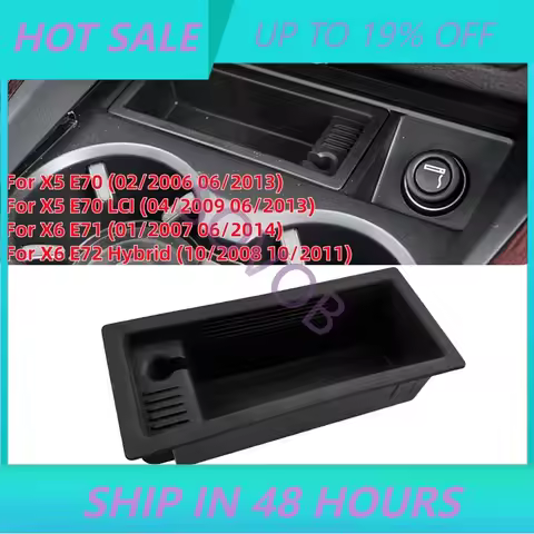 SOVOB Car Center Console Insert Ashtray for X5 E70/for X5 E70 LCI/for X6 E71/for X6 E72 Hybrid 51166