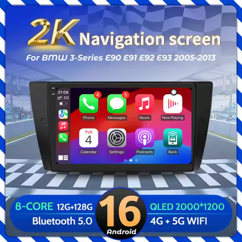 9inch Car Radio For BMW 3-Series E90 E91 E92 E93 2005-2013 BT Carplay Android 16 Multimedia Navigati