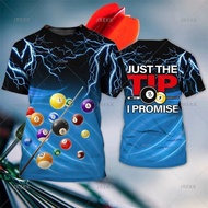 8. Billiards Snooker Sport T-Shirt - Gaming Pub Culture Tee (Oversized Gym Cotton Blend Top)