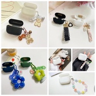 For Realme Buds T01 / T100 / T110 Case Fashion Flower Pendant Lanyard / Cute Bear Silicone Earphone 
