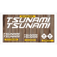 Tsunami fixie frame cutting sticker, tsunami bicycle sticker