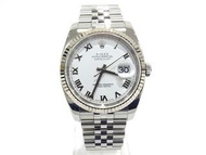 勞力士 116234 Datejust 男士序列號 G 白色羅馬錶盤手錶