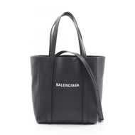 【二手】BALENCIAGA) EVERYDAY XXS 手提包，黑色皮革，兩用手提包，女士，二手 B