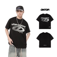 Black t-shirt for men and women with ONTOP print, cool cotton fabric, available in 3 sizes, local br