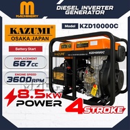 M.Machinery KAZUMI JAPAN Diesel Inverter Generator KZD10000C | Penjana Diesel 667cc 8.5kW 4-Stroke (