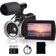 4K Video Camera Camcorder 48MP Vlogging Camera for YouTube 18X Digital Zoom 270°Rotation 3.0" LCD Sc