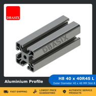 DBASIX - Aluminium Profile / 4040 Aluminium Extrusion Profile / H8 40x40R4S L Slot 8 Aluminium Profi