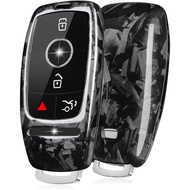 T-carbon Real Carbon Fiber Key Fob Cover Compatible with Mercedes Benz Key Fob Protector fits for Be