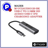MAZER M-UC2AUDIO120-BK USB-C TO 3.5MM HD AUDIO+USB-C (PD CHARGING) ADAPTER