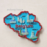 Fridge Magnet Fridge Country Belgium Brussels Map Map