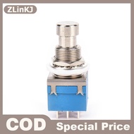 ZLinKJ 1x 9-pin 3PDT กีต้าร์เอฟเฟค Pedal BOX STOMP Foot Metal SWITCH True BYPASS BLUE