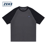 ZEKE Mens T-shirt Embroidered Logo Raglan Sleeve T-shirt Lelaki Lengan Pendek Baju