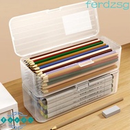 JENNIFERDZSG Pencil Holder, Plastic Large Capacity Storage Box, Convenient Transparent Durable High-