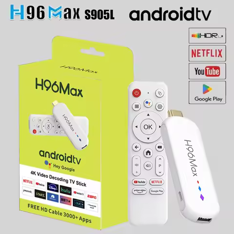H96 Max S905L TV Stick Android14 Quad Core BT5.0 4K@60fps 2.4G&5G Wifi6 2GB 16GB Google Voice Assist