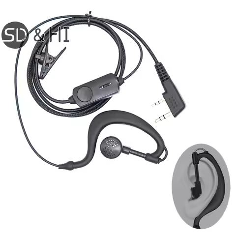 Simple Walkie Talkie Headset Earphone K-Plug Wired Two Way Ham Radio Earpiece For Baofeng BF-888S UV