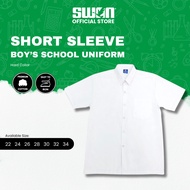 SWAN Premium Primary Hard collar White Shirt Short Sleeve Baju Kemeja Lengan Pendek Boy's School Uni
