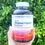 เอนไซม์จากมะละกอ Original Papaya Enzyme 600 Chewable Tablets (American Health®) เม็ดอมหรือเคี้ยว