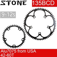 Stone 135BCD Chainring Round Narrow Wide 42 44 46 48 52 54 56T 58 60T Tooth Road MTB Bike ChainWheel