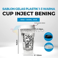 Sablon Gelas Plastik Boba/Cheese Tea/ Cup Injection PP 500ml