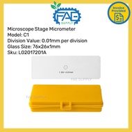 Microscope stage micrometer C1 0.01mm 0.1mm C7 microscope alignment mikrometer peringkat mikroskop l