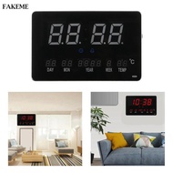 FAKEME Digital Alarm Clock Desktop Bedside Wall Clock 24 Hours Display Hourly Chime model D - USB