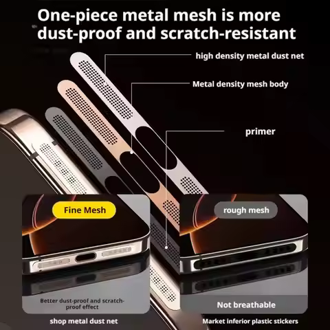 1PCS Wear-Resistant Stickers For iPhone 17 Pro Max 17pro Metal Dustproof Net Earpiece Speaker Hole P