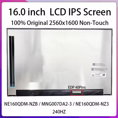 16" 240Hz LCD Screen NE160QDM-NZB MNG007DA2-3 For Lenovo Legion Pro 5 16ADR10 16IAX10 16IRX10 16IRX9