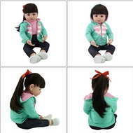 Boneka Bayi Perempuan Reborn Tampak Asli Handmade 19 " Bahan Silikon
