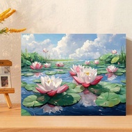 1pc Diy Painting By Numbers For Adults Kits Acrylic Paint On Canvas Lotus Pond Picture By Numbers St