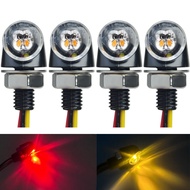 8mm Mini รถจักรยานยนต์ไฟเลี้ยว LED ไฟสัญญาณ DRL อลูมิเนียมตัวบ่งชี้ด้านหน้าด้านหลังไฟท้ายเบรคสําหรับ