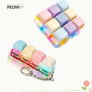 PEONYSG Fidget Keychain, Keys Button Relief Stress Finger Keyboard Cap, Relaxing Keycap 2/4/9 Keys D