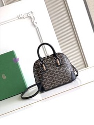 紫鑽🌟誠信商家🌟💜全新Goyard Alpin MM 棕色Y紋黑色皮革 塗層帆布皮革 手提斜挎包送朋友 送情人 節日禮物