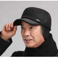 Old Man's Cap, Hat for the Elderly with Warm Earmuffs, hat for grandfather and father, old man's hat