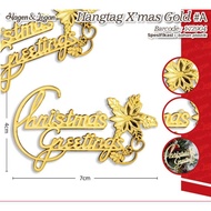 Hang christmasTAG code A gold size 4 x 7 cm tassel christmas cake decoration