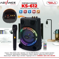 Speaker ADVANCE Bluetooth Karaoke KS-612 65 inch Portable Free Mic